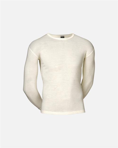 Langærmet t-shirt "wool" | 100 merino uld | Hvid