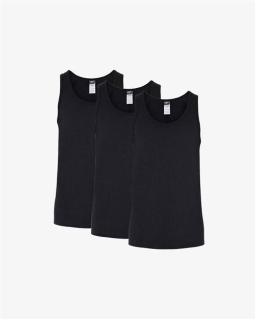 Tanktop (singlet) | 3-pak | Økologisk bomuld | Sort