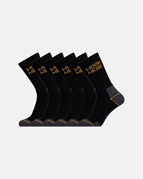 "Work Wear" terry strømper 6 pak | Bomuld | Sort