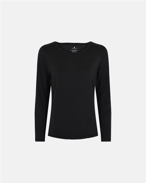 Langærmet t-shirt | Bambusviskose | Sort