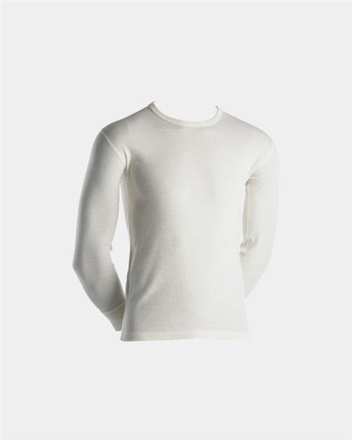 Langærmet t-shirt | 100 merino uld | Hvid