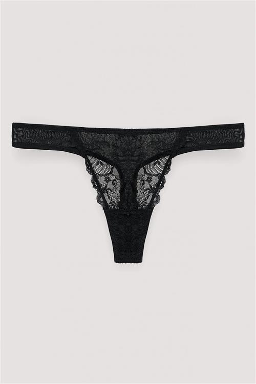 NA-KD Lingerie Klassisk mediumhøj blonde G-streng - Black