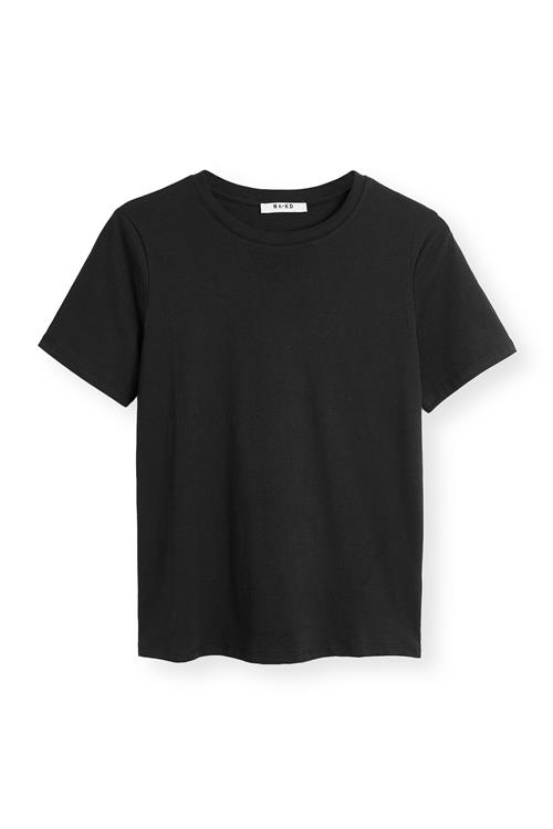 NA-KD Basic T-shirt i bomuld med rund hals - Black