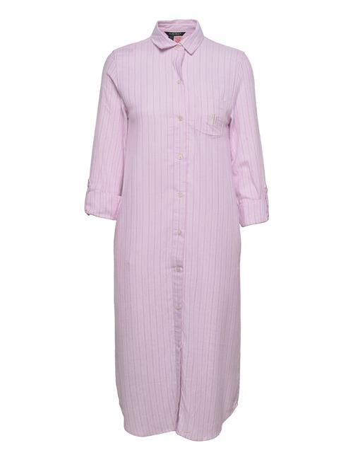 Se Lrl L/S Roll Tab His Shirt Ballet Sleeps Pink Stripe Lauren Ralph Lauren Homewear Pink ved Booztlet