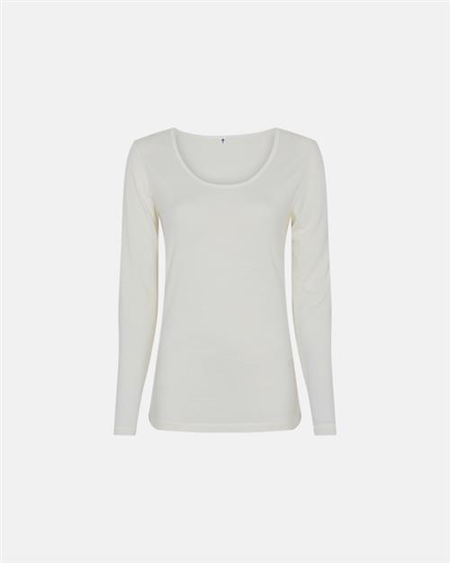 Langærmet t-shirt | Økologisk uld | Ivory