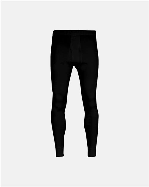 Long johns med gylp "rib" | 100 økologisk bomuld | Sort