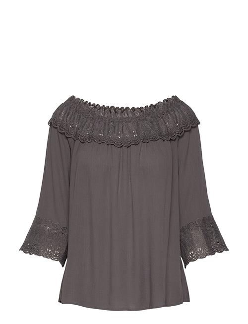 Crbea Lace Blouse Cream Grey