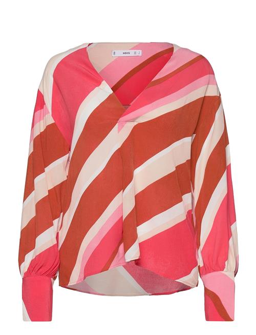 Se Mango Over Printed Blouse Mango Pink ved Booztlet