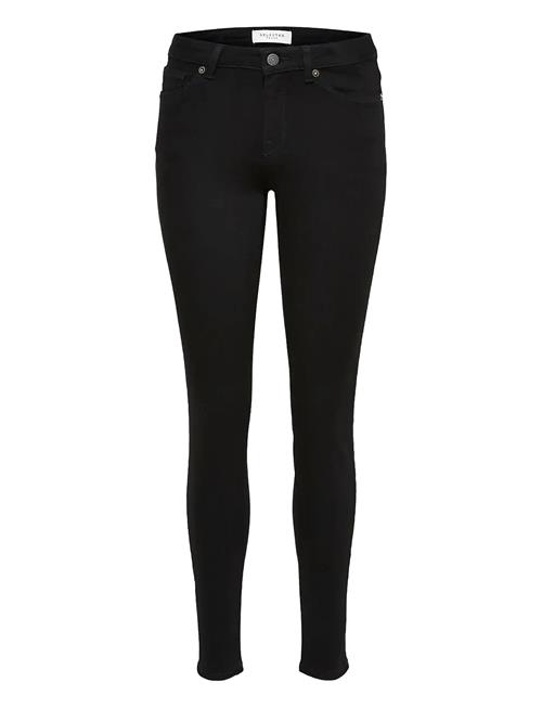 Slfida Mw Skinny Black Jeans W Selected Femme Black