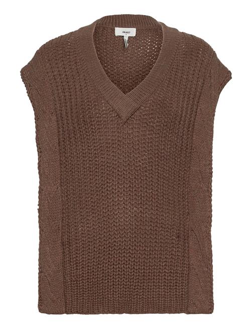 Object Objeverly S/L Knit Waistcoat 117 Object Brown