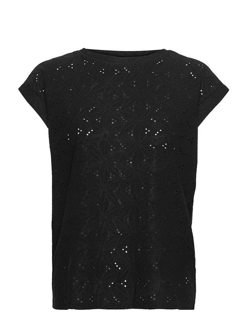 T-Shirt From Freequent In A Soft Material With A Floral Pattern. The T-Shirt Has FREE/QUENT Black