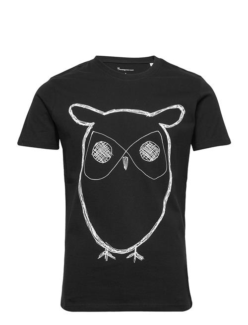 Se Knowledge Cotton Apparel Big Owl Tee - Gots/Vegan Knowledge Cotton Apparel Black ved Booztlet