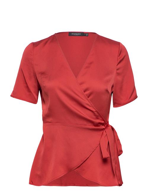 Slkarven Wrap Blouse Ss Soaked In Luxury Red