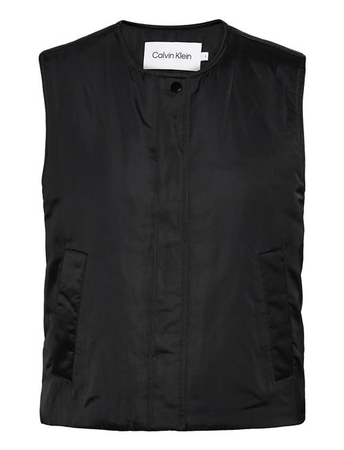 Se Calvin Klein Minimal Padded Satin Vest Calvin Klein Black ved Booztlet