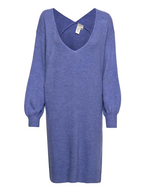 Se YAS Yasemmy Ls Midi Knit Dress - Pb YAS Blue ved Booztlet