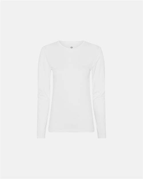 Langærmet t-shirt | Bambusviskose | Hvid