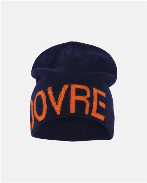 Beanie | 100 uld | Navy/orange