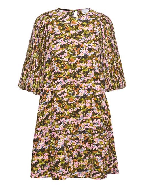 Selected Femme Slfevie 3/4 Plisse Dress B Selected Femme Patterned