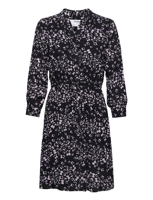 Slfdamina 7/8 Aop Dress B Noos Selected Black