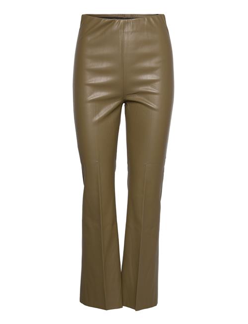 Slkaylee Pu Kickflare Pants Soaked In Luxury Khaki