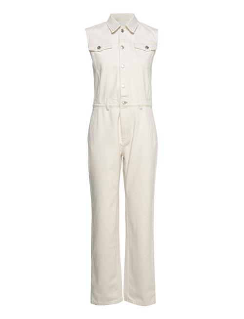 Se Wood Wood Julia Rigid Denim Jumpsuit Wood Wood Cream ved Booztlet