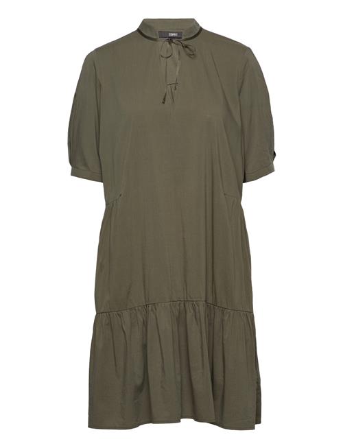 Esprit Collection Flounced Dress With Lenzing™ Ecovero™ Esprit Collection Khaki