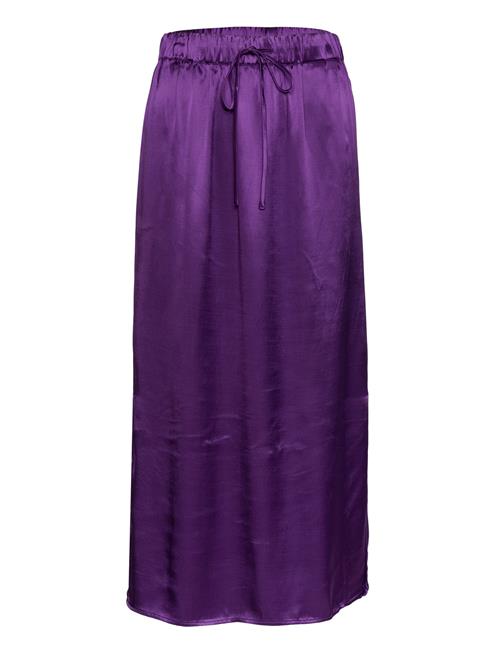 Selected Femme Slflyra Mw Midi Skirt B Selected Femme Purple