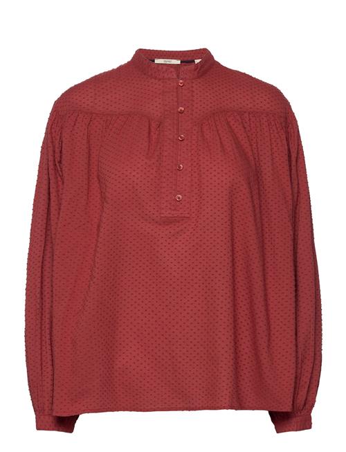 Se Esprit Casual Dobby Texture Blouse Esprit Casual Red ved Booztlet