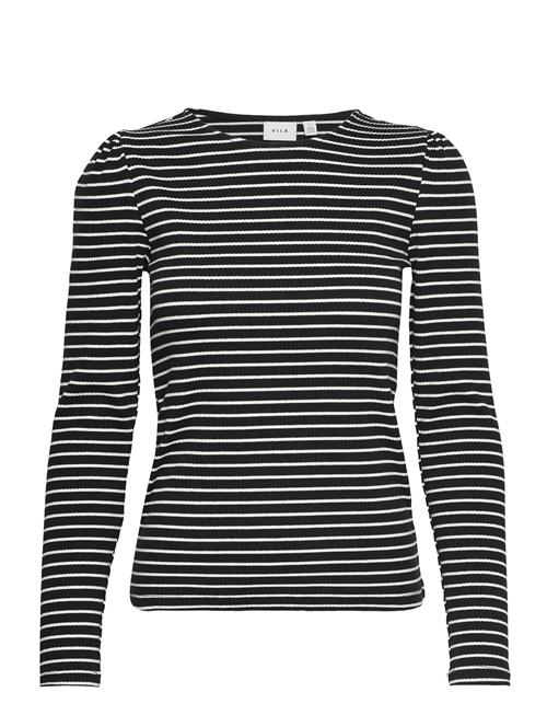 Vila Vibalu Puff L/S Rib Top - Vila Black