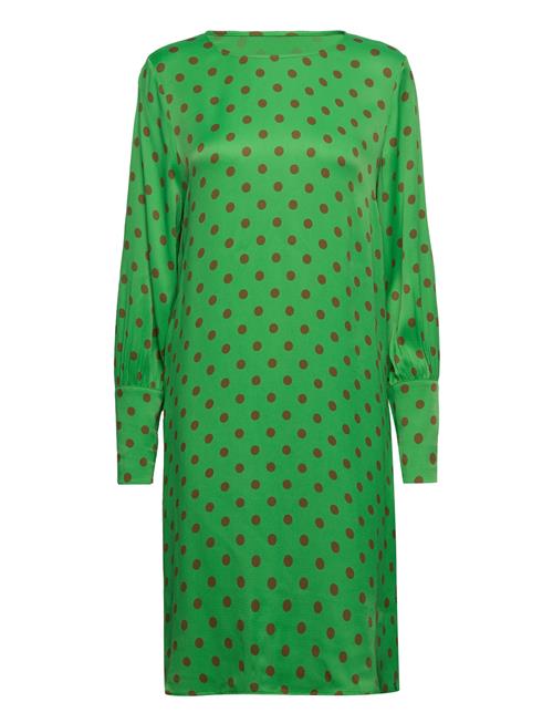 Coster Copenhagen Dress With Gatherings In Dot Print Coster Copenhagen Green