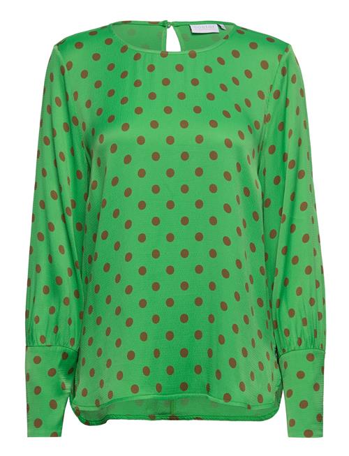 Coster Copenhagen Shirt With Wide Sleeves In Dot Prin Coster Copenhagen Green