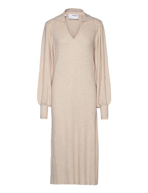 Selected Femme Slfselene Ls Knit Dress B Selected Femme Cream