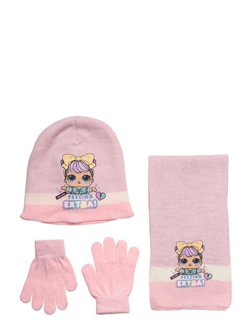 Bonnet & Scarf & Gloves L.O.L Pink