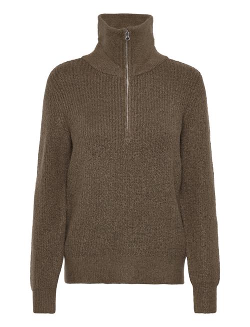 Se Vila Vibooba Half Zip Pullover Bf Vila Brown ved Booztlet