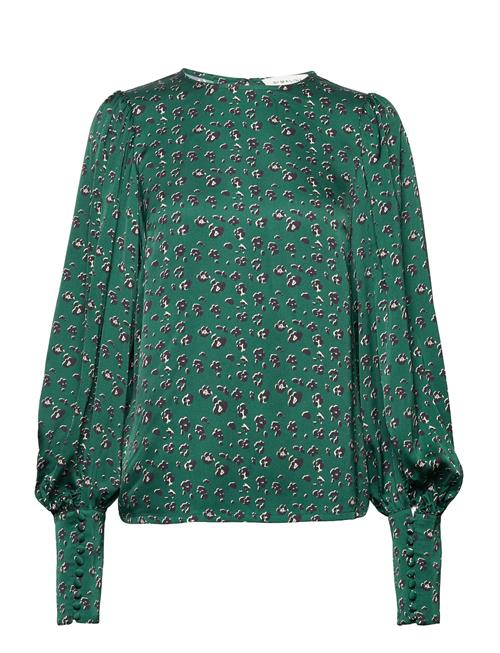 Se Malina Rina Balloon Sleeve Blouse Malina Green ved Booztlet