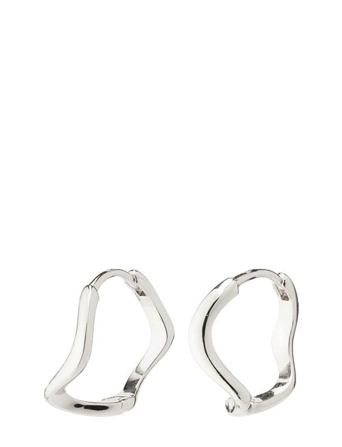 Alberte Organic Shape Hoop Earrings Pilgrim Silver