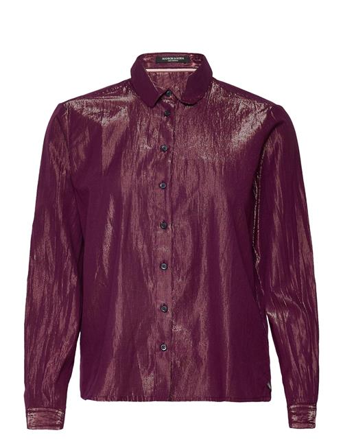 Cotton Lurex Regular Fit Shirt Scotch & Soda Purple