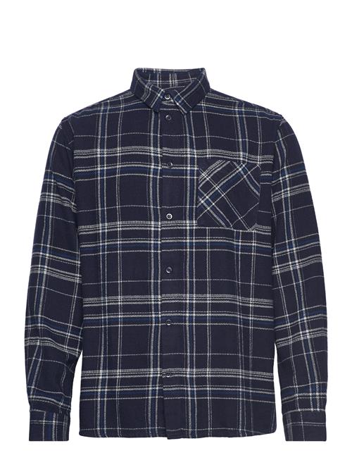 Knowledge Cotton Apparel Light Flannel Checkered Relaxed Fit Knowledge Cotton Apparel Navy