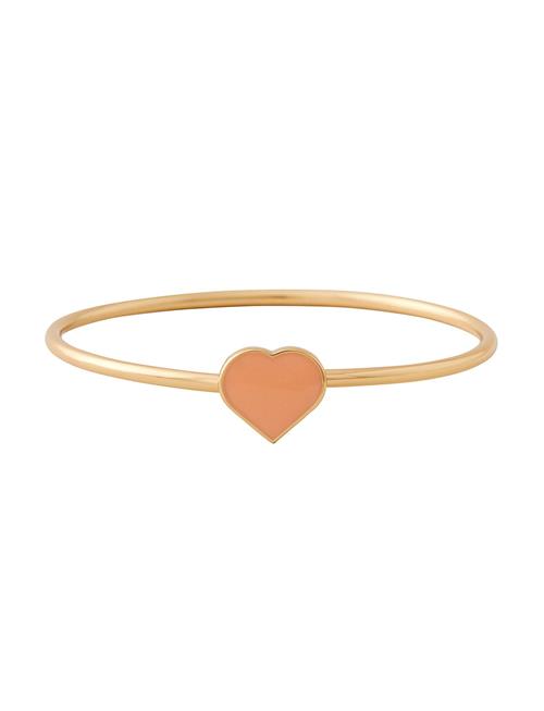 Big Heart Enamel Bangle Gold Design Letters Pink