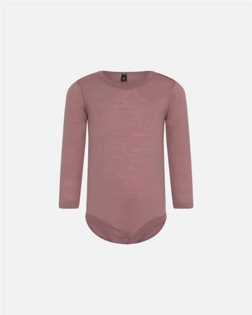 Langærmet body | 100 uld | Rose