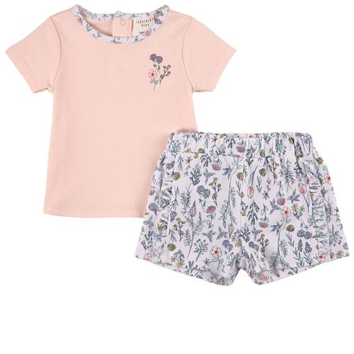 Carrément Beau Floral T-shirt Og Shorts Sæt Lyserød | Lyserød | 3 months