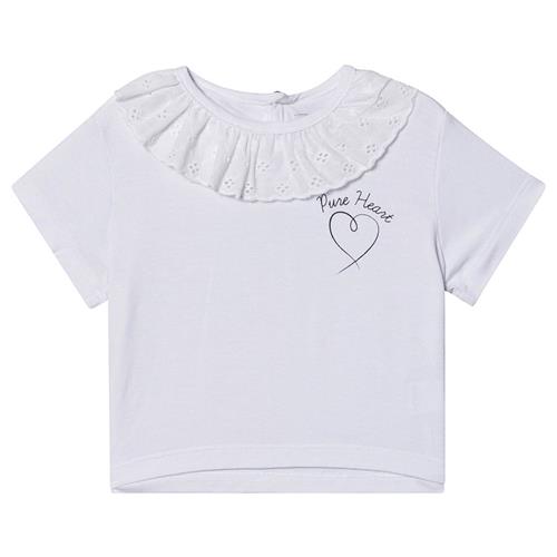 Raspberry Plum Joy Ruffle Collar T-Shirt Hvid | Hvid | 12 months