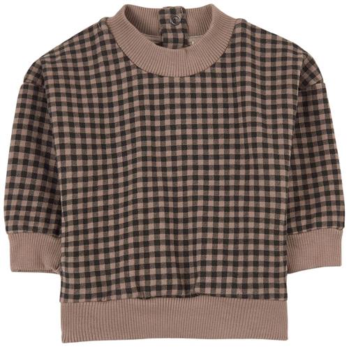 Se Cozmo Plaid Baby Sweatshirt Taupe | Brun | 3 months ved Babyshop