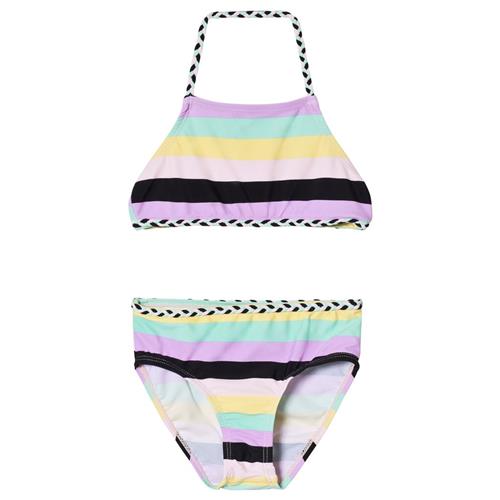 Se The BRAND Plait Bikini Pastel Stripe | Lyserød | 92/98 cm ved Babyshop