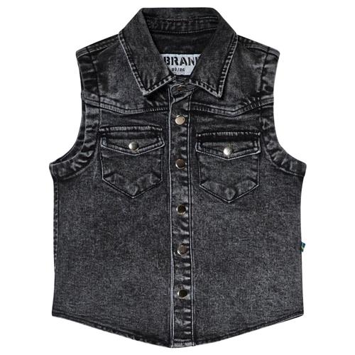 The BRAND Stone Wash Cut Off Denim Vest Grå | Grå | 104/110 cm