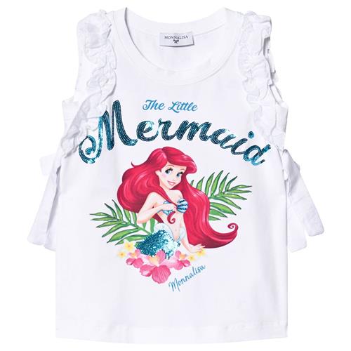 Monnalisa White The Little Mermaid Ruffle Sleeve Tunic | Hvid | 9 months