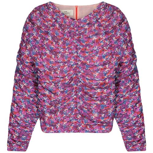 Les Coyotes De Paris Malin Mønstret Rynket Bluse Wild Roses | Lyserød | 16 years