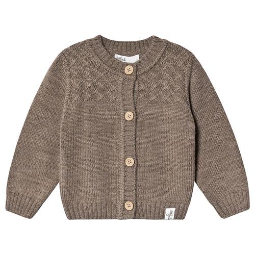 Little Jalo Strikket Cardigan Wood Brown | Brun | 74 cm