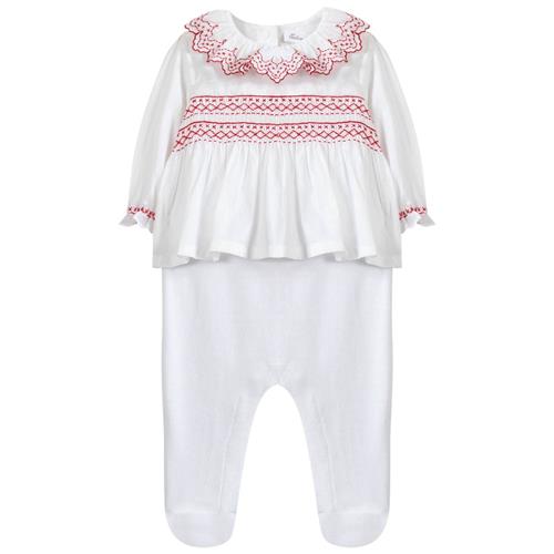 Se Tartine et Chocolat Sparkedragt Med En Smock Hvid | Hvid | 12 months ved Babyshop