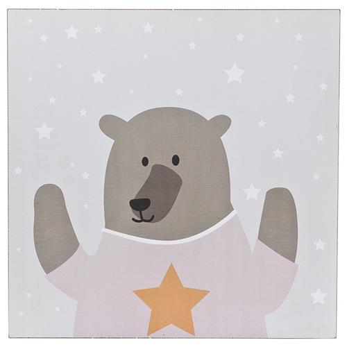 Se FORM Living Bear Print Plakat Lyserød | Brun | 0 ved Babyshop